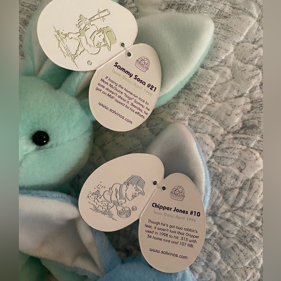 🐰⚾️ RARE RETIRED SALVINO’S BAMM BUNNIES ENTIRE SET OF 6 BASEBALL BUNNIES! MWMT! - Picture 15 of 15